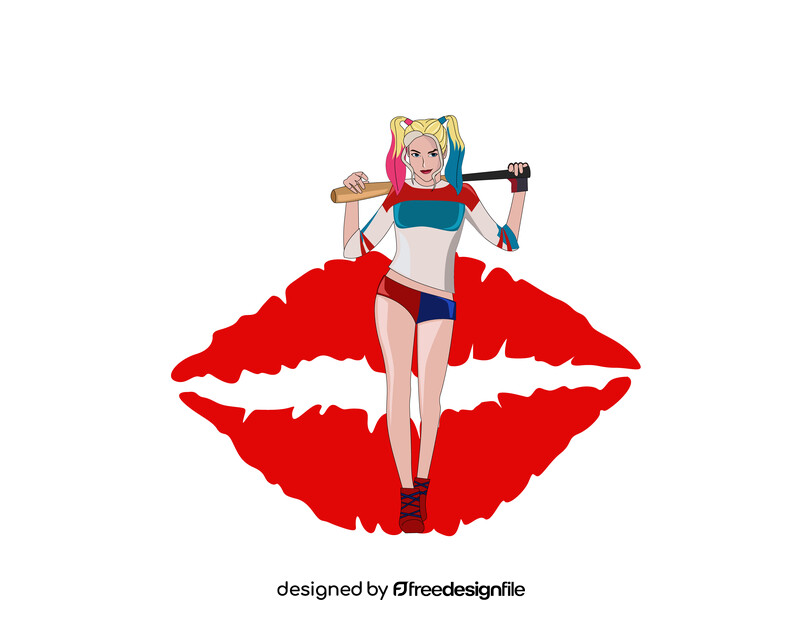 Harley Quinn drawing vector