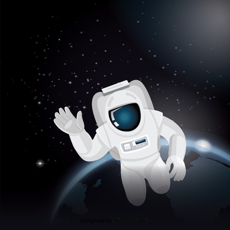 Astronaut and space illustration vector