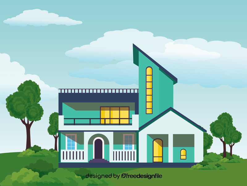 Suburban house vector