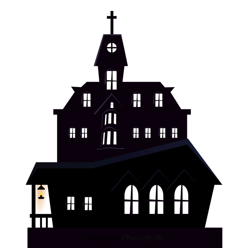 Halloween haunted house clipart