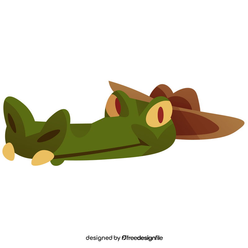 Cartoon alligator with hat clipart