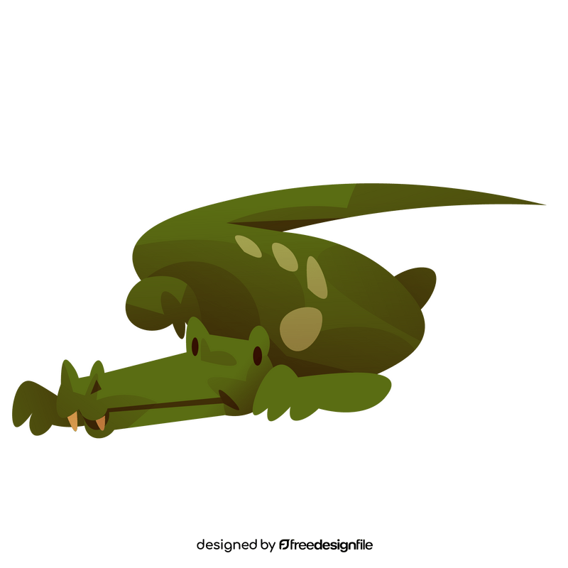 Alligator lying clipart