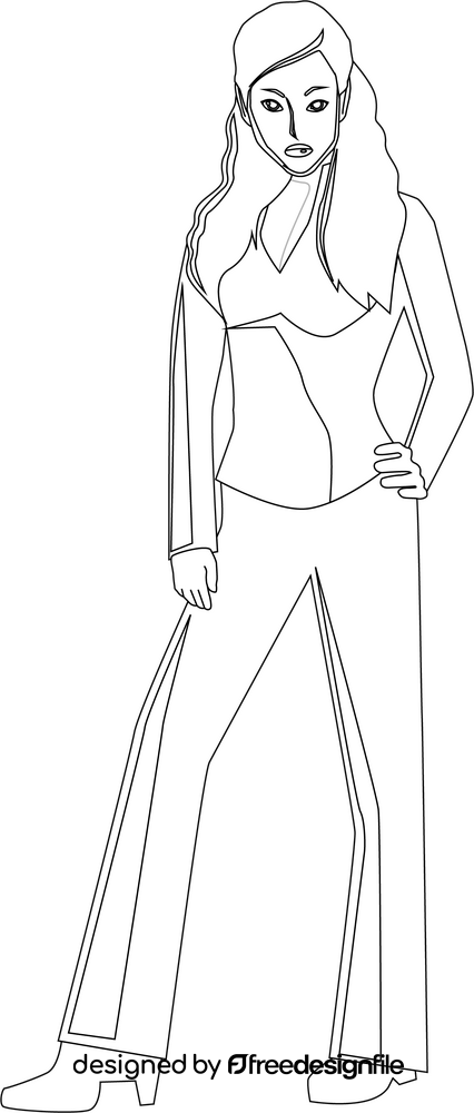 Charlie's Angels drawing black and white clipart