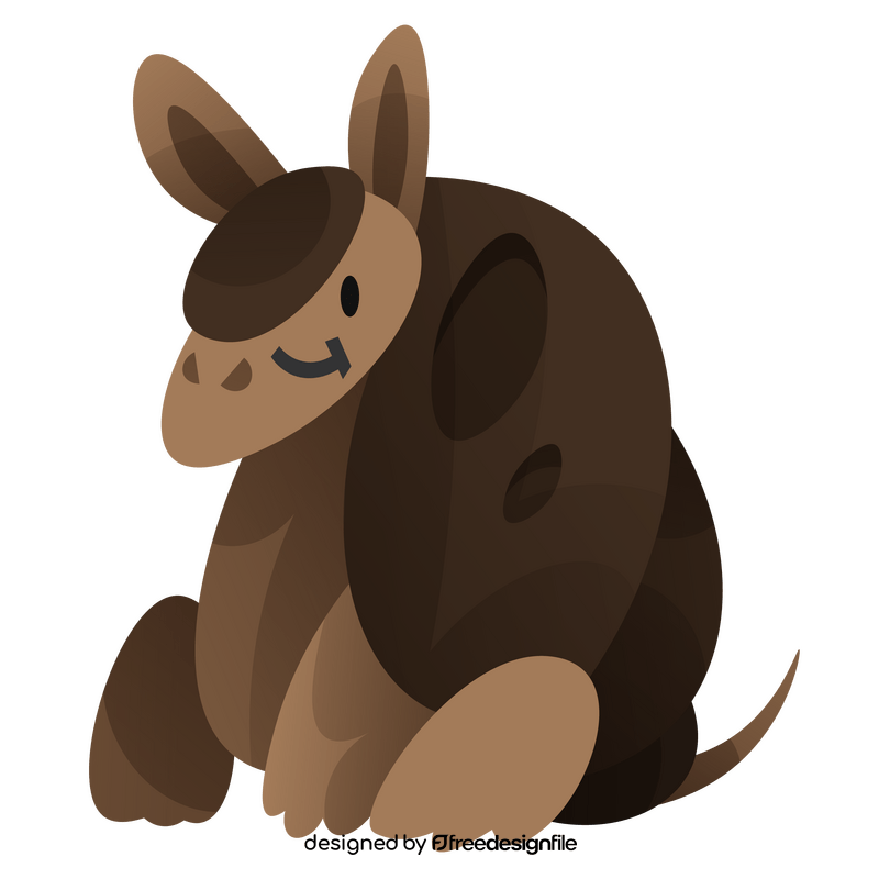 Armadillo sitting clipart