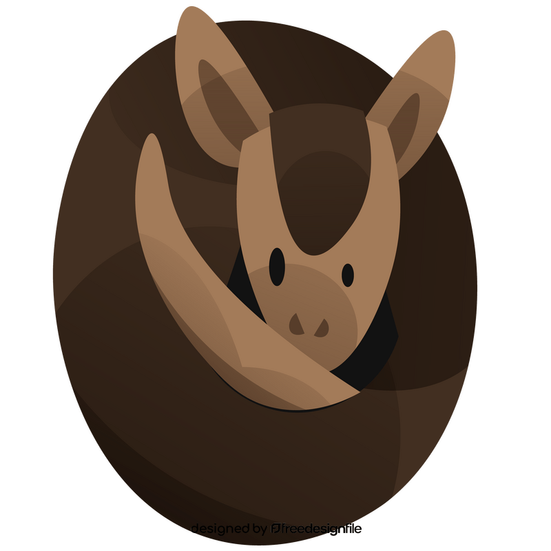 Cartoon armadillo rolled clipart