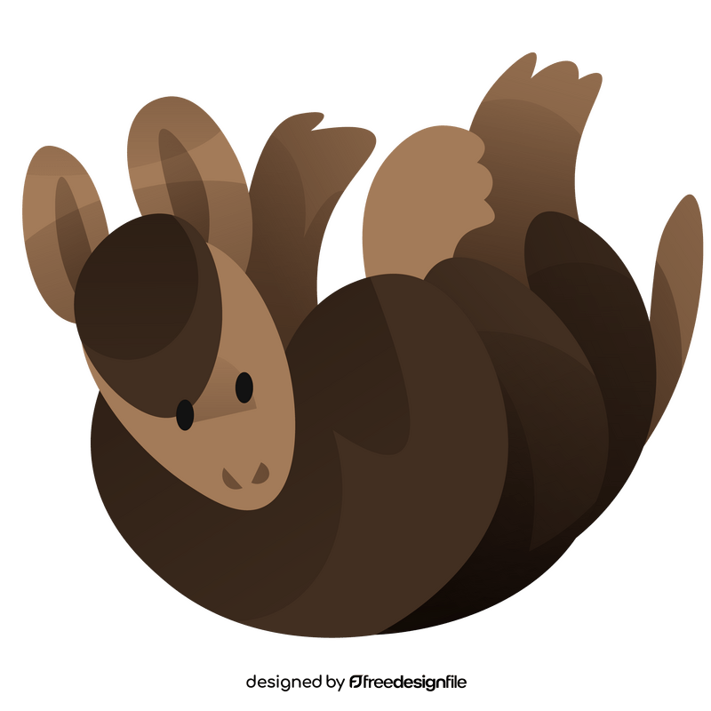 Cartoon armadillo lying clipart