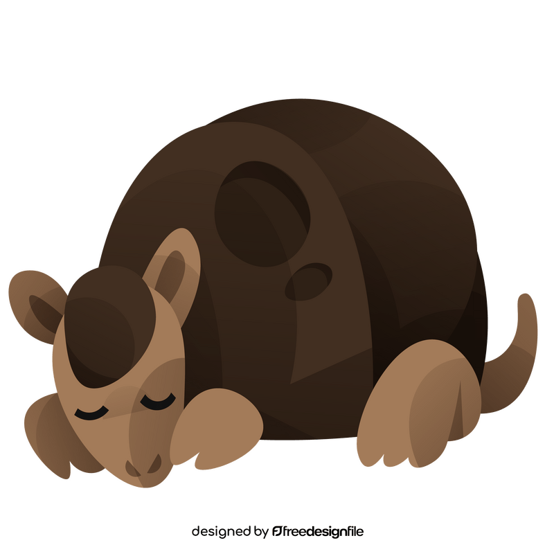 Armadillo sleeping clipart