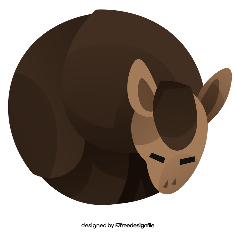 Cute cartoon armadillo sleepingroll clipart