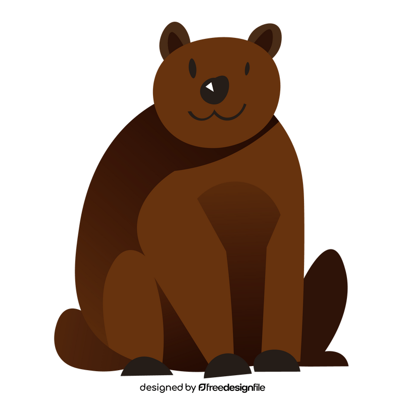 Sitting brown bear clipart