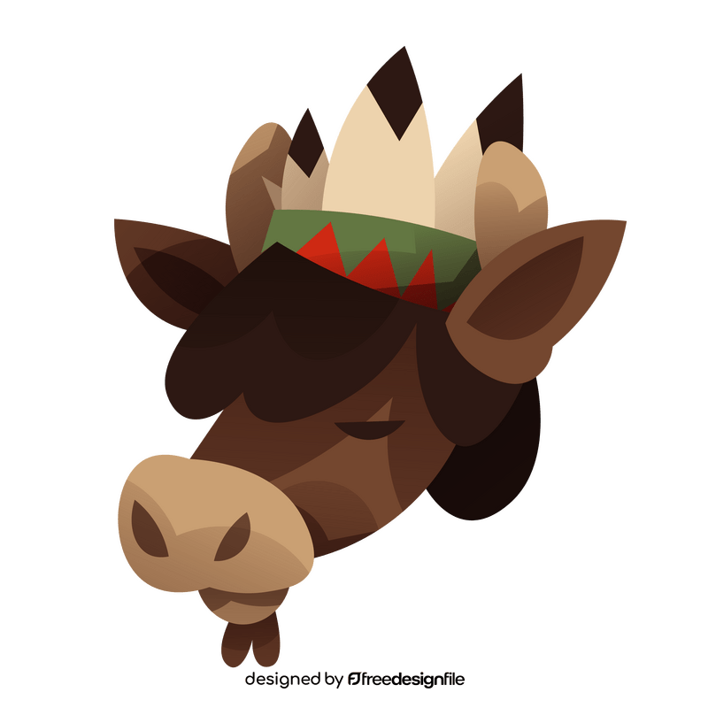 Decorated bison cartoon clipart