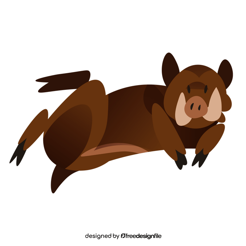 Boar animal lying clipart