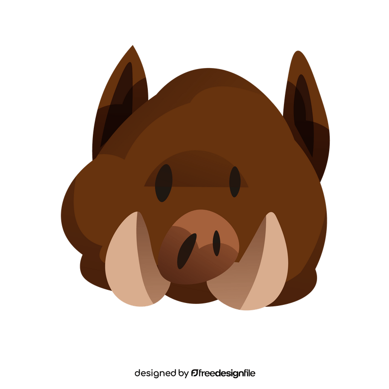 Cute cartoon boar head clipart