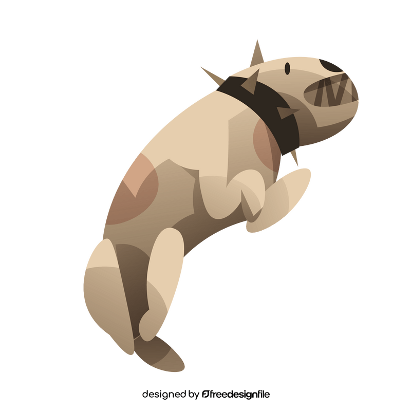 Jumping cartoon bulldog clipart