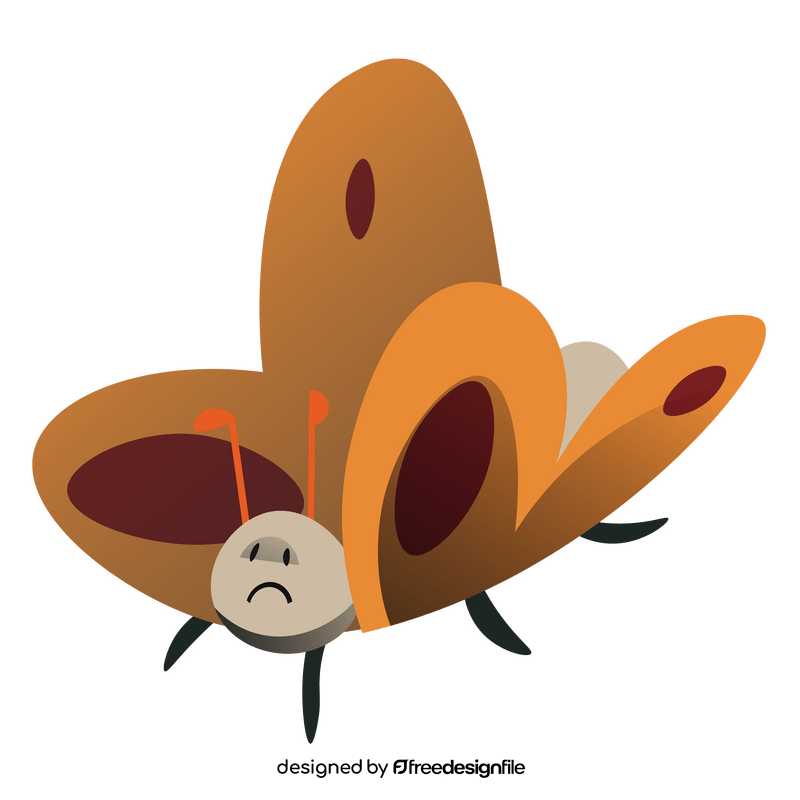 Cartoon butterfly sad clipart