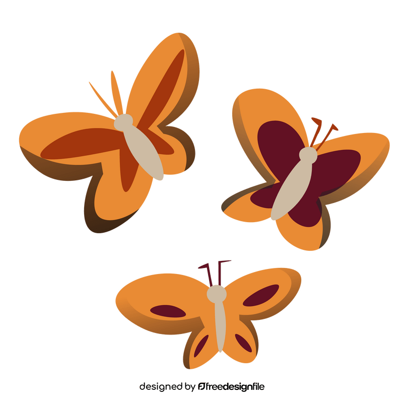 Yellow butterflies clipart