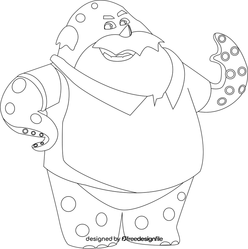 Don cartoon character black and white clipart