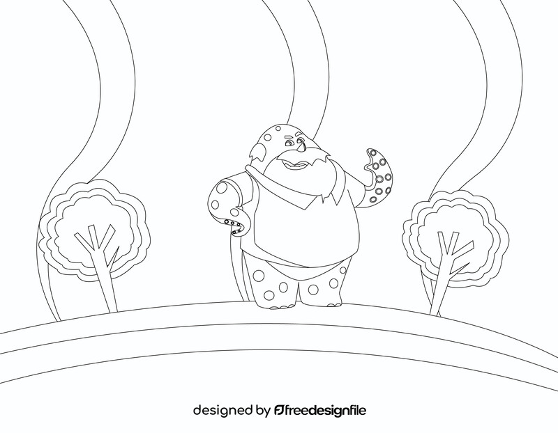 Don cartoon character black and white vector