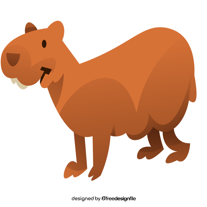 Capybara cartoon clipart