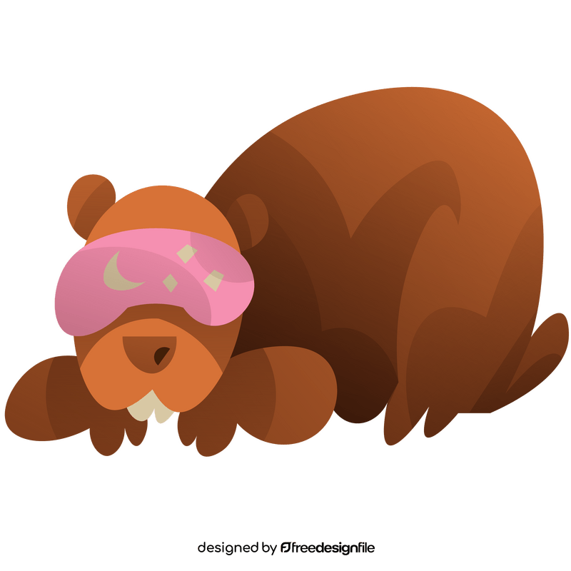 Cartoon capybara sleeping clipart