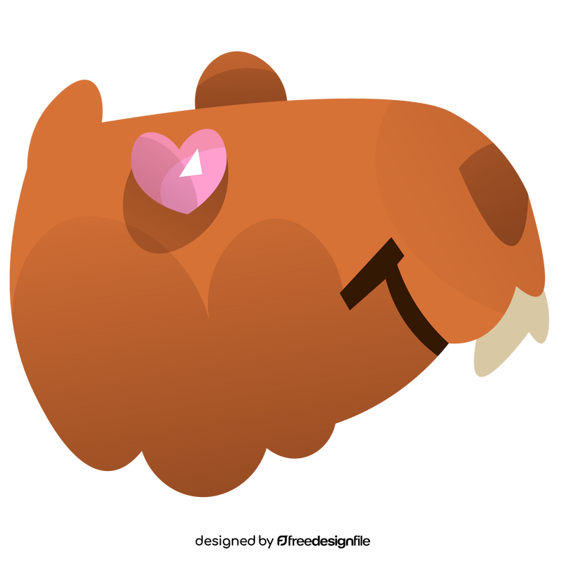 Cute capybara with heart eyes clipart