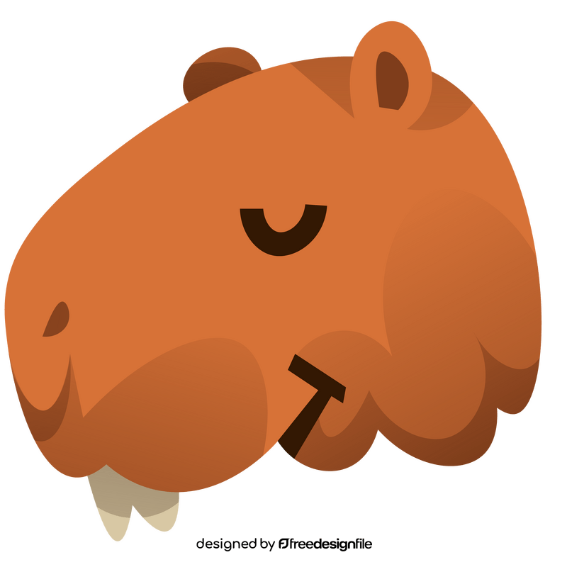 Cute capybara head cartoon clipart