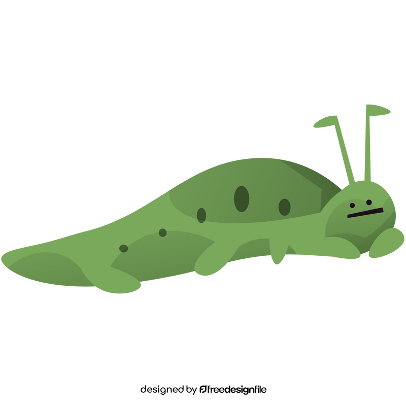 Green caterpillar resting clipart