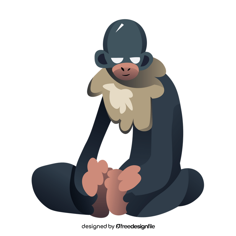 Old chimpanzee cartoon clipart