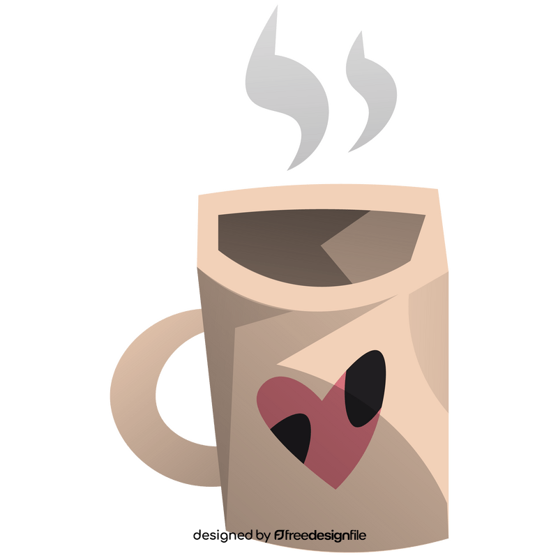 Cup with heart clipart