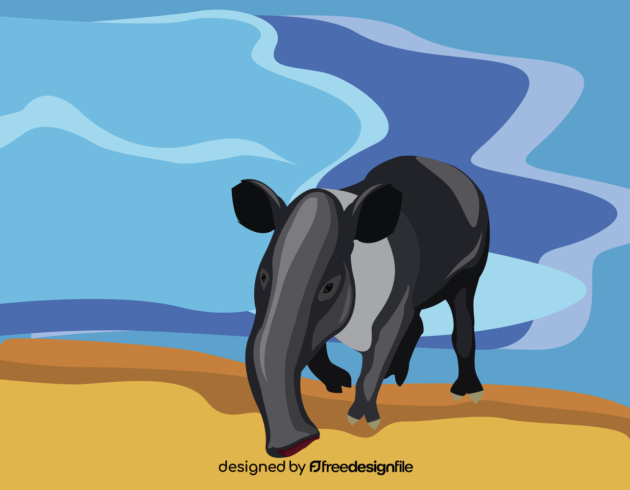 Tapir animal vector image