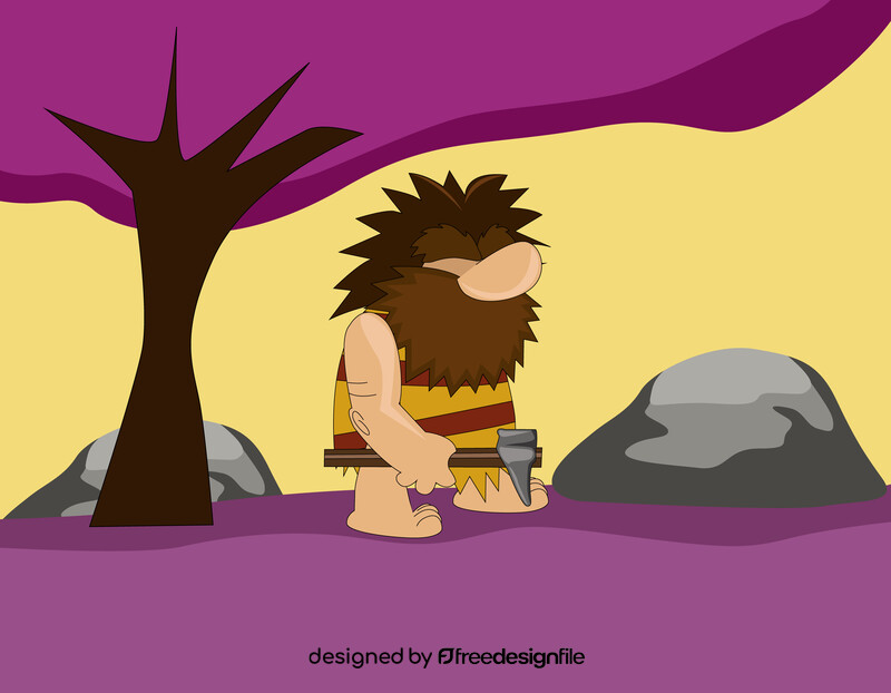 Funny caveman vector