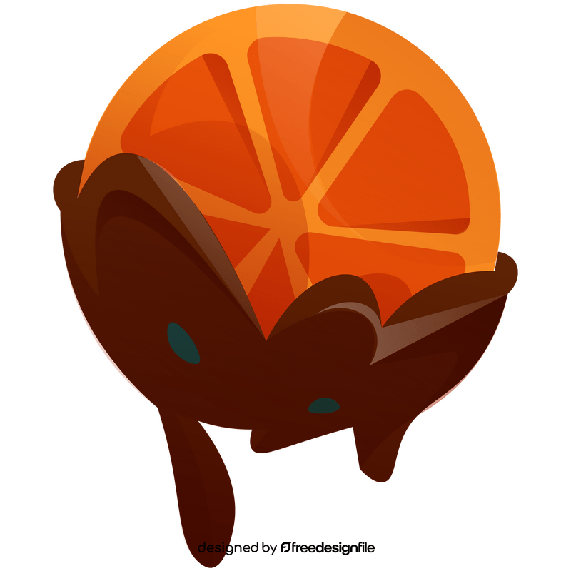 Orange with chocolate clipart