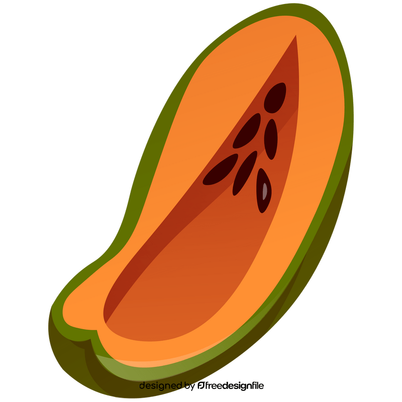 Papaya half clipart