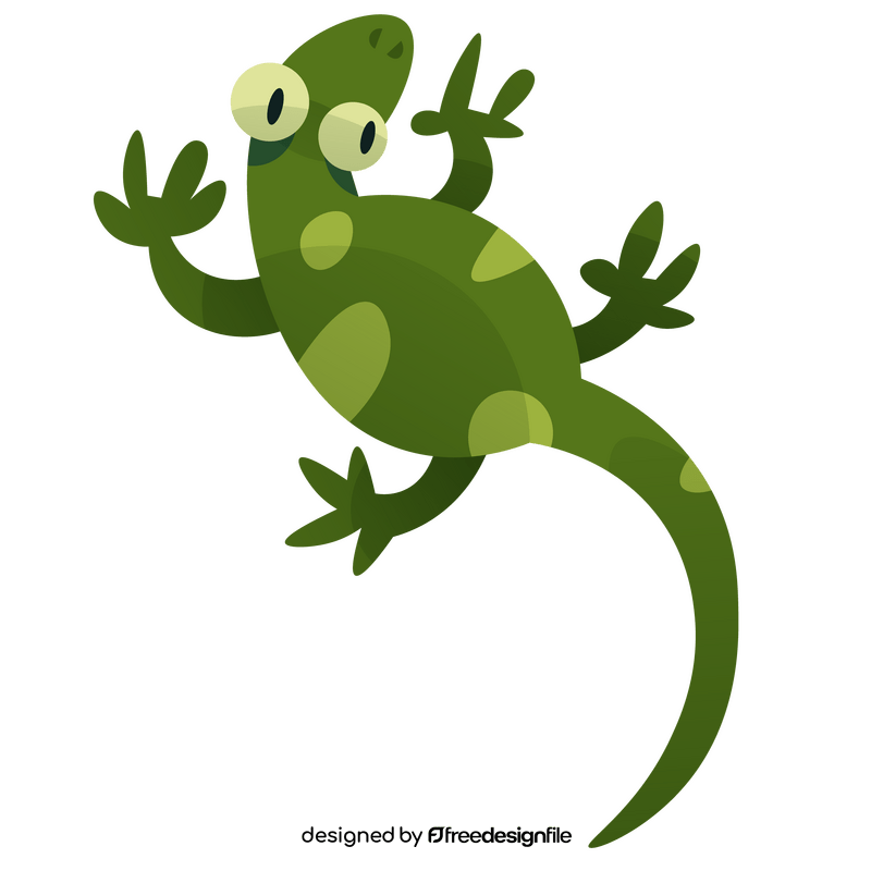 Little green gecko clipart