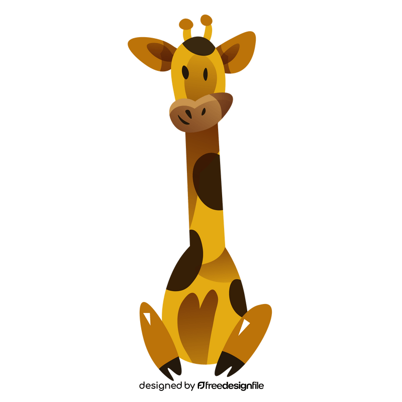 Giraffe sitting clipart