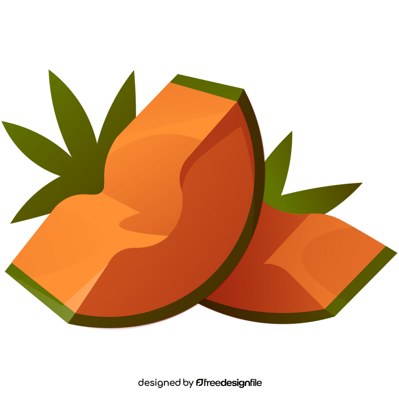 Free papaya slices clipart