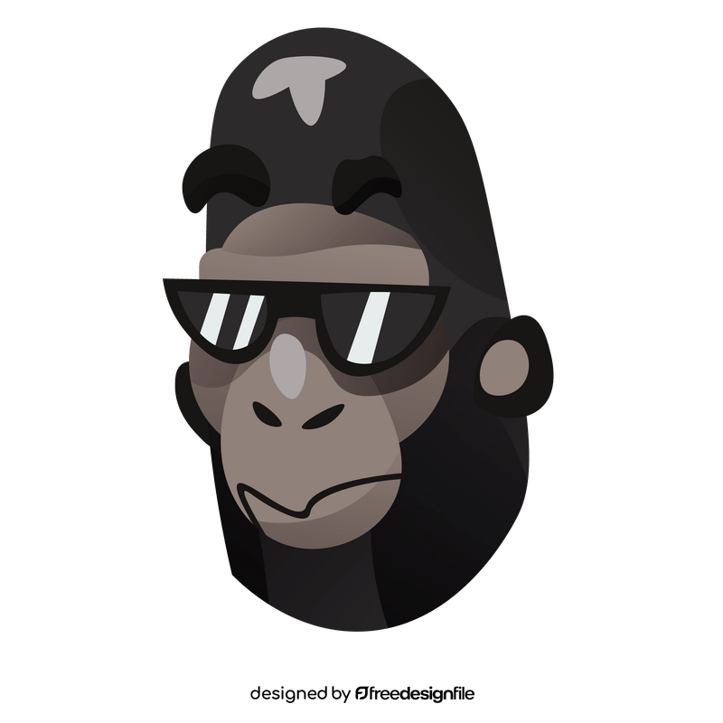 Cool gorilla with sunglasses clipart