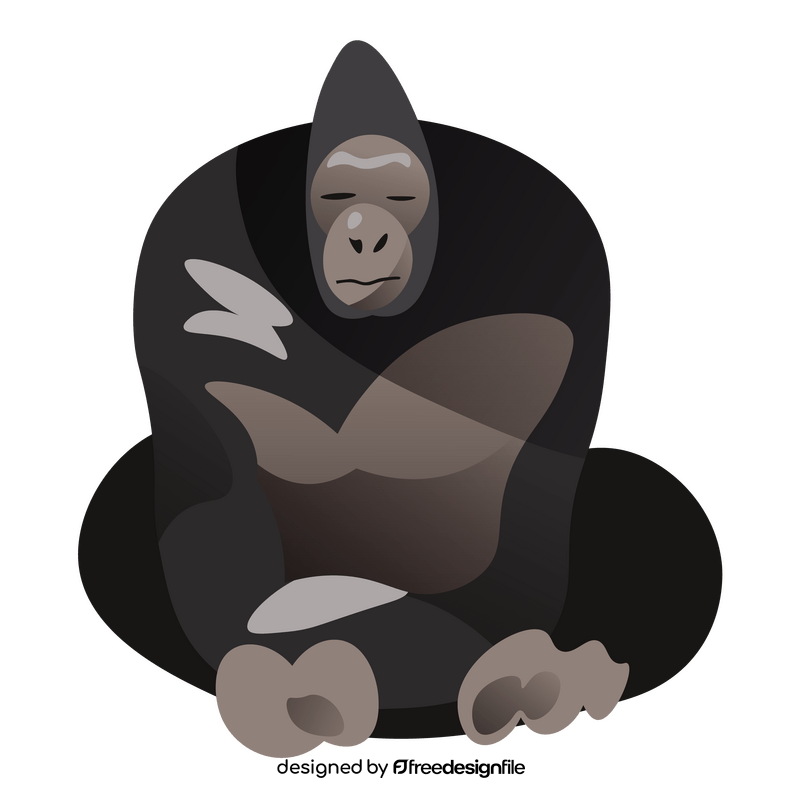 Gorilla sitting clipart