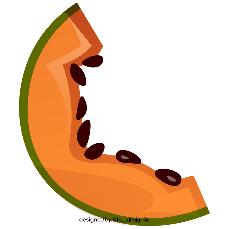 Papaya fruit slice clipart