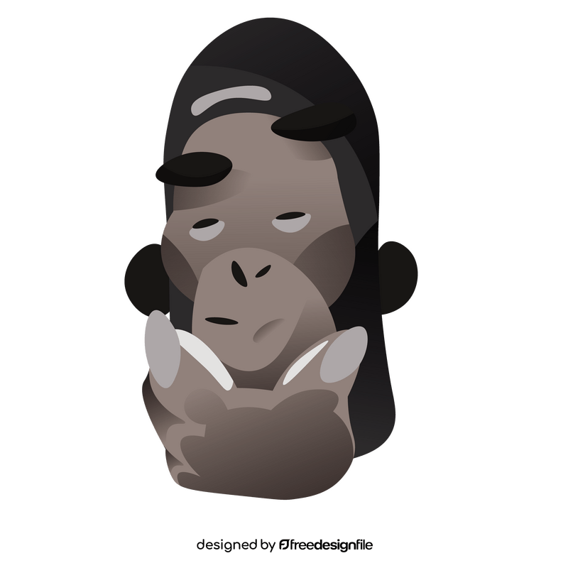 Gorilla thinking clipart