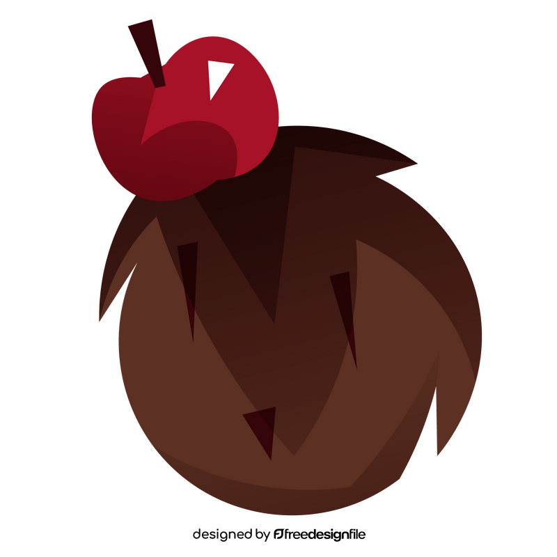 Hedgehog with red apple clipart