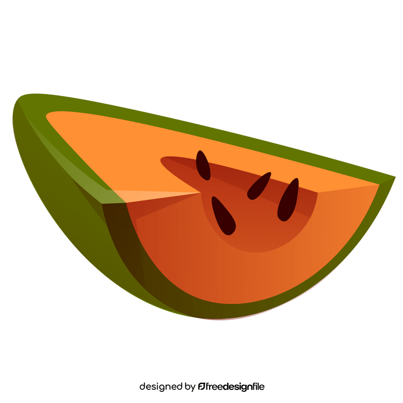 Papaya slice clipart