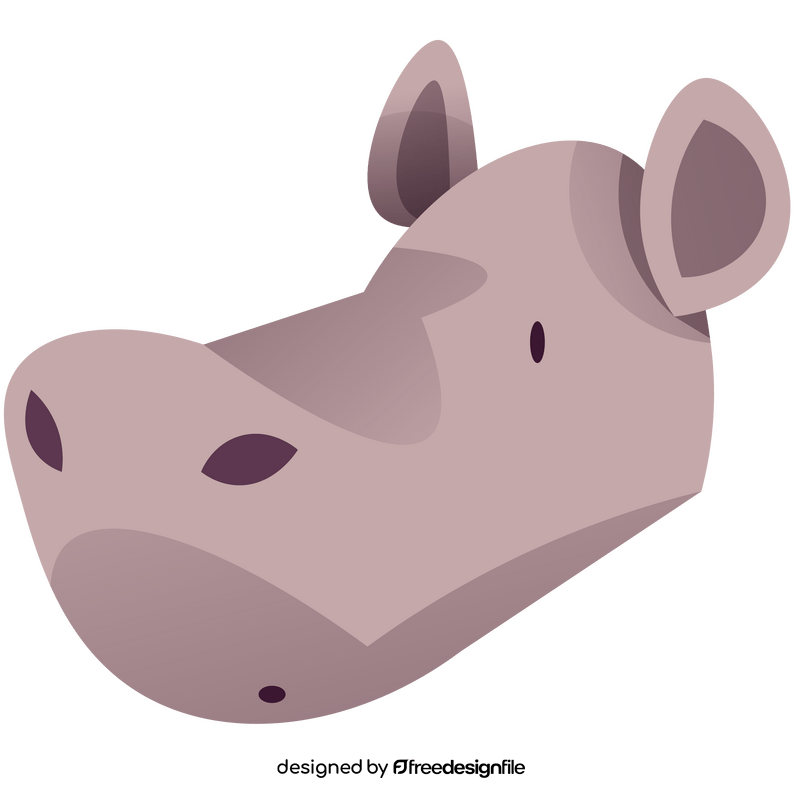 Hippopotamus suprised clipart