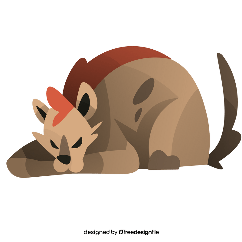 Hyena lying cartoon clipart