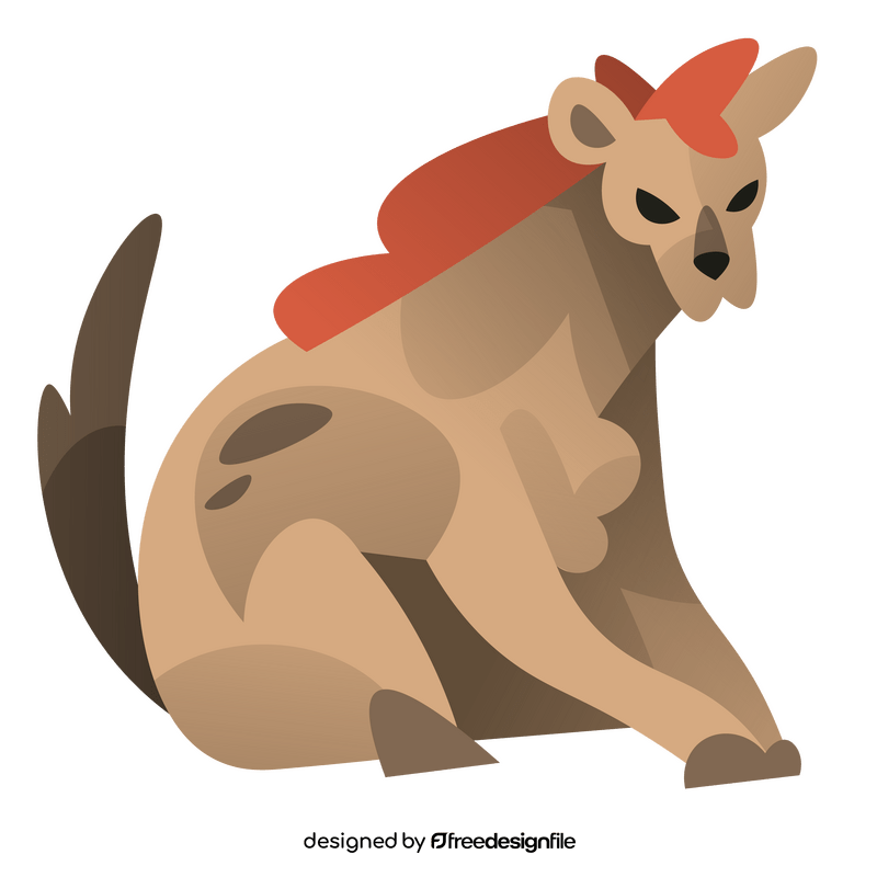 Hyena sitting clipart