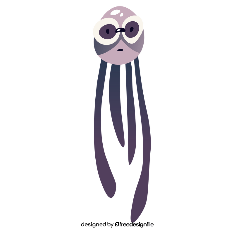 Cute jellyfish with glasses clipart