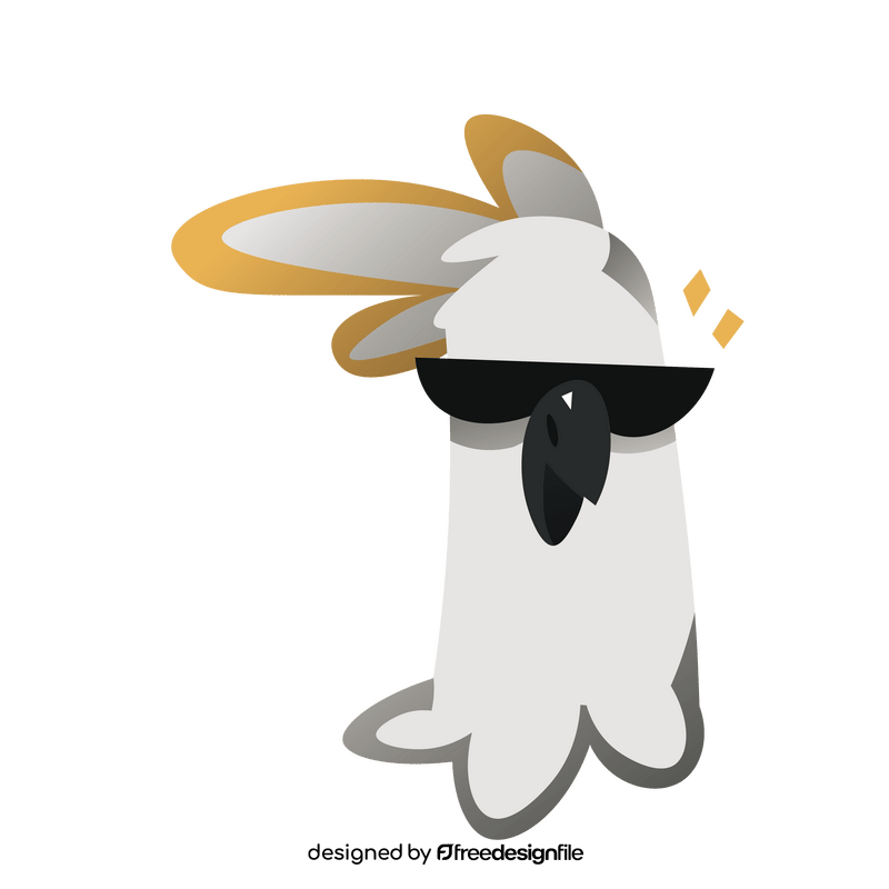 Cool cockatoo with sunglasses clipart