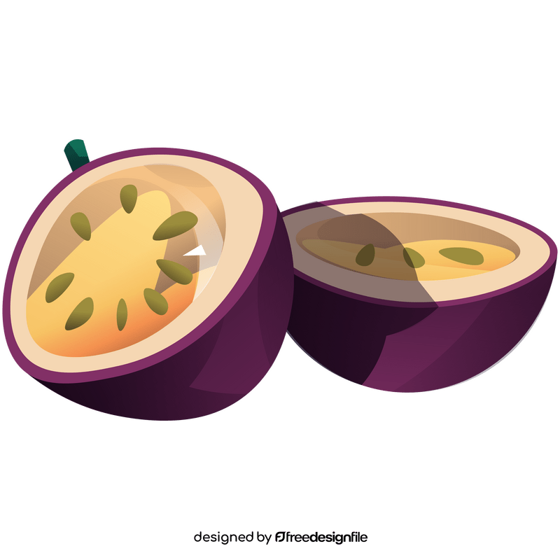 Passion fruit cut in half clipart