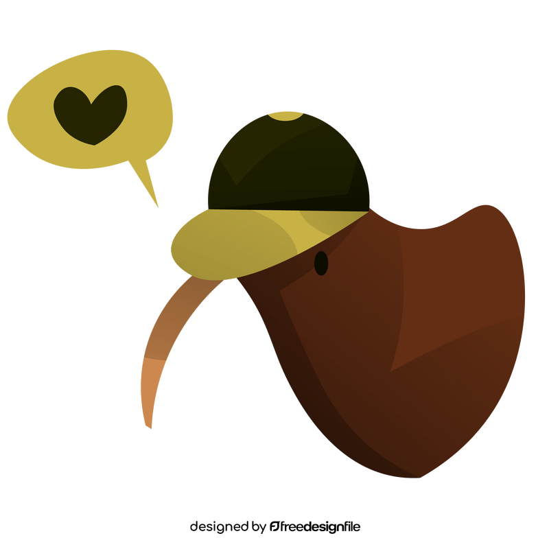 Kiwi bird love clipart