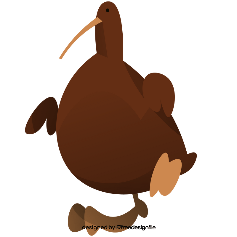 Kiwi bird walking clipart