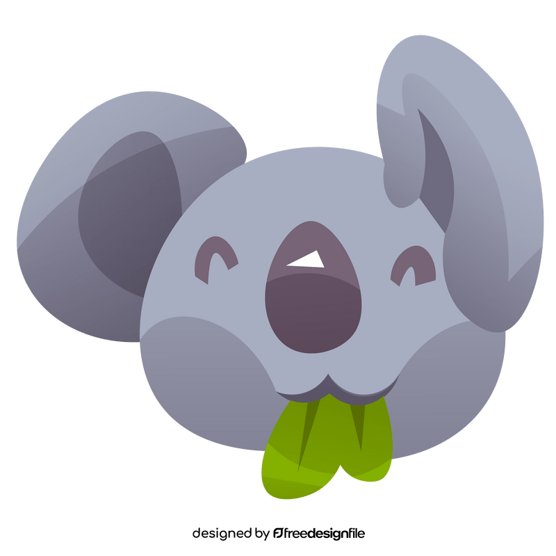 Koala animal eating leaves clipart